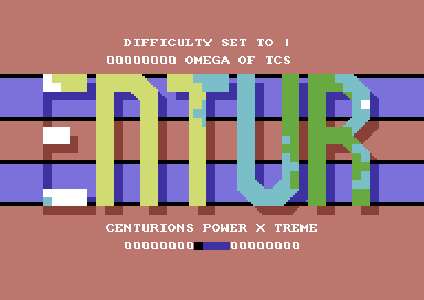 Centurions: Power X Treme (Commodore 64) screenshot: Title screen.