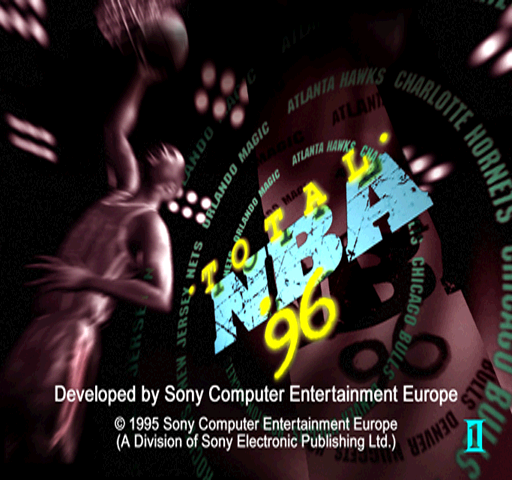 NBA ShootOut (PlayStation) screenshot: Total NBA '96 title screen
