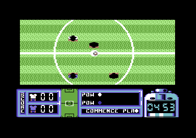 Gary Lineker's Hot-Shot! (Commodore 64) screenshot: Kick off.