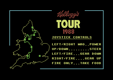 Kellogg's Tour (Commodore 64) screenshot: Instructions.