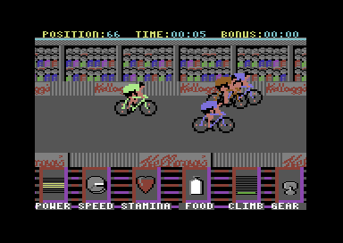 Kellogg's Tour (Commodore 64) screenshot: And we're off.