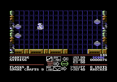 Metaplex (Commodore 64) screenshot: Top up your shields here.