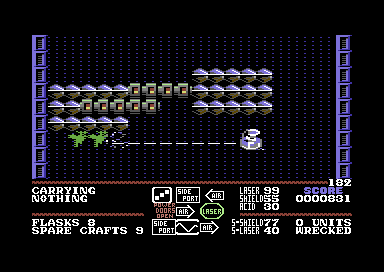 Metaplex (Commodore 64) screenshot: Blast the aliens.