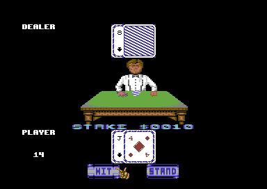 Las Vegas Casino (Commodore 64) screenshot: I think I'll hit.