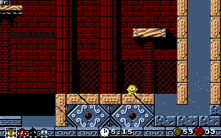 Pac-in-Time (DOS) screenshot: Castle, level 5 - I still can't get past level 9...