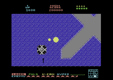 Last Mission (Commodore 64) screenshot: Oh dear I've died.