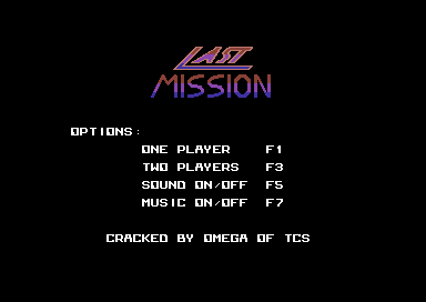 Last Mission (Commodore 64) screenshot: Title Screen.