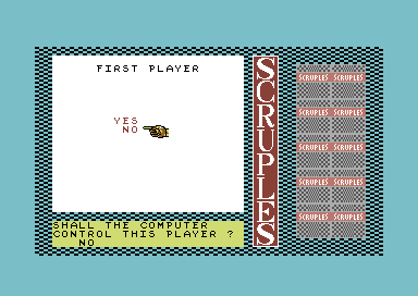 A Question of Scruples: The Computer Edition (Commodore 64) screenshot: Who should be human and who should be computer?