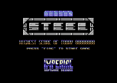 Steel (Commodore 64) screenshot: Title screen.