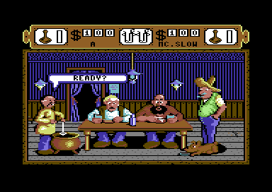 Western Games (Commodore 64) screenshot: Eating.