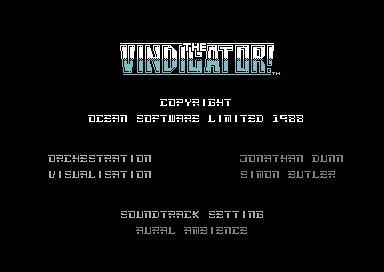 The Vindicator! (Commodore 64) screenshot: Title screen.