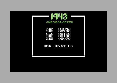 '43 - One Year After (Commodore 64) screenshot: Title screen.