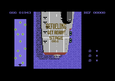 '43 - One Year After (Commodore 64) screenshot: Re-fuelling your plane.