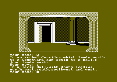 Double Gold: The Black Fountain and Sharpe's Deeds (Amstrad CPC) screenshot: The Black Fountain: What now?