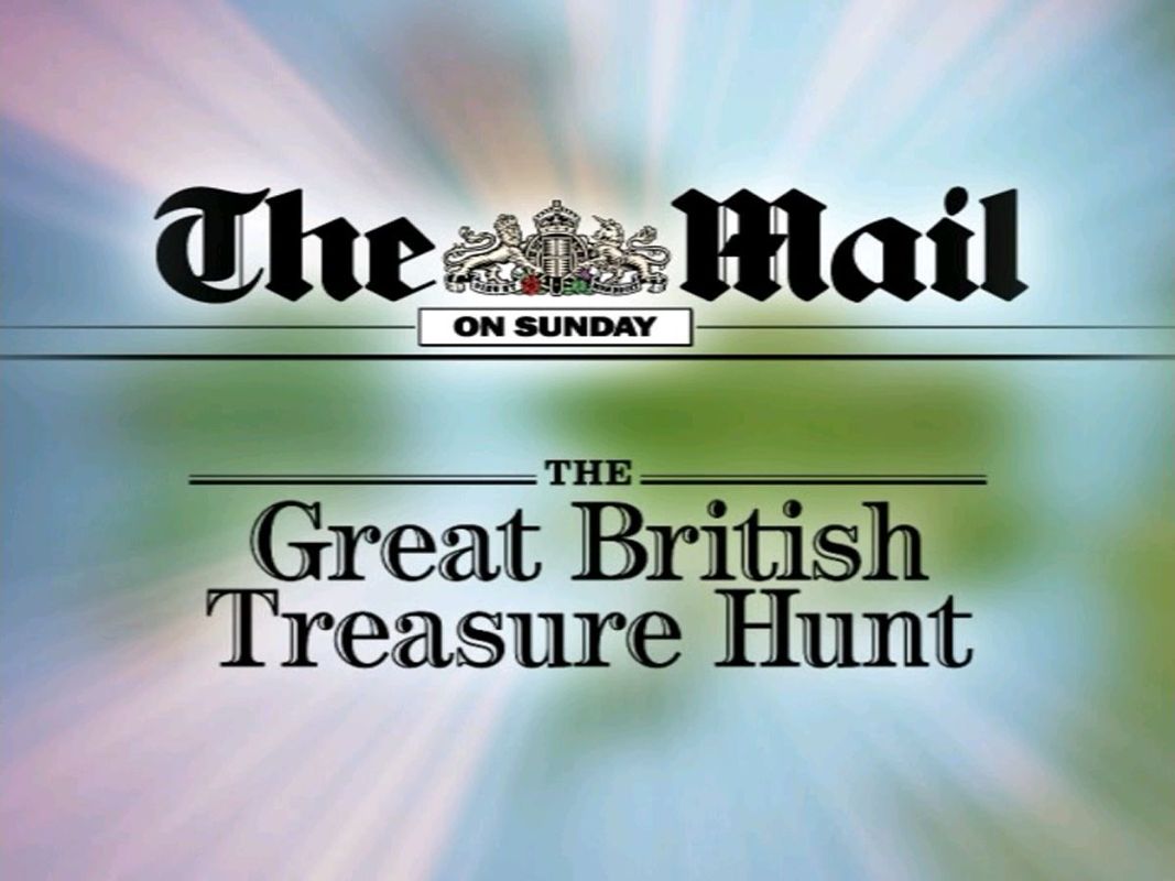 The Great British Treasure Hunt (DVD Player) screenshot: The title screen follows the introductory sequence. In turn it is followed by the presenter who introduces and explains the quiz