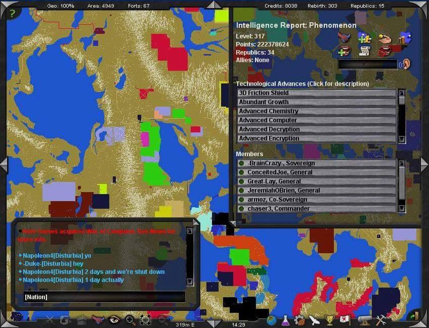 War of Conquest (Windows) screenshot: A smattering of nations