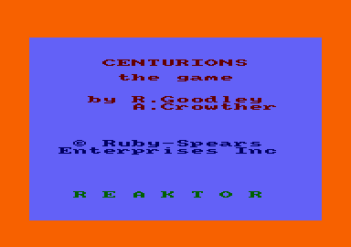 Centurions: Power X Treme (Amstrad CPC) screenshot: Loading screen.