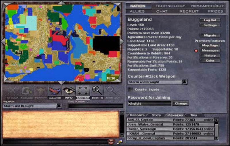 War of Conquest (Windows) screenshot: A wider view of the map