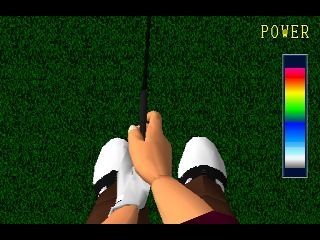 Big Challenge Golf: Tokyo Yomiuri County Club Hen (PlayStation) screenshot: Swinging power bar