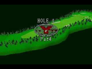Big Challenge Golf: Tokyo Yomiuri County Club Hen (PlayStation) screenshot: Hole 1 overview