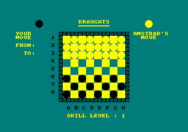 Cassette 50 (Amstrad CPC) screenshot: Draughts