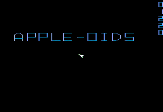 Apple-oids (Apple II) screenshot: Title Screen