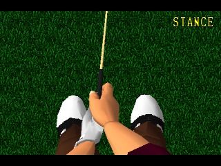 Big Challenge Golf: Tokyo Yomiuri County Club Hen (PlayStation) screenshot: Selecting your stance and grip