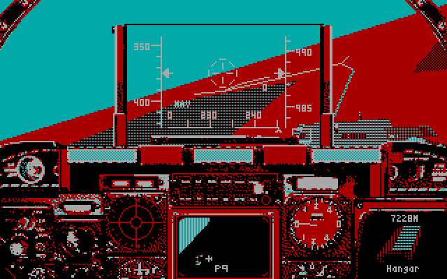 A-10 Tank Killer (DOS) screenshot: Even a 4 color version is playable! (CGA)