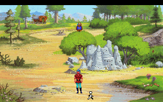 King's Quest V: Absence Makes the Heart Go Yonder! (DOS) screenshot: That termite castle looks better than most buildings I know... (MCGA/VGA)