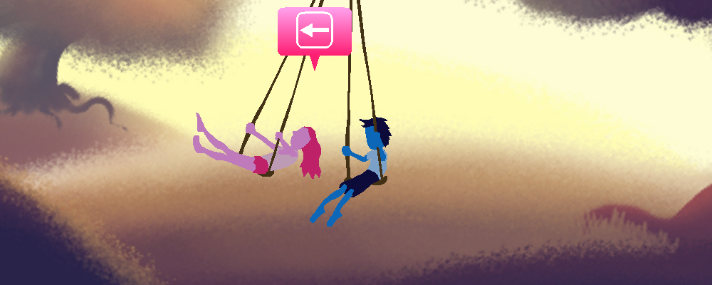 …But That Was [Yesterday] (Windows) screenshot: On a swing with the pink girl