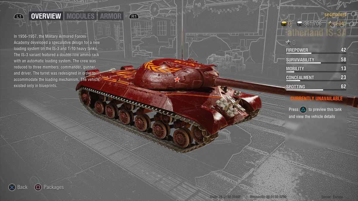 Screenshot of World of Tanks: Fatherland IS-3A Loaded (PlayStation 4 ...