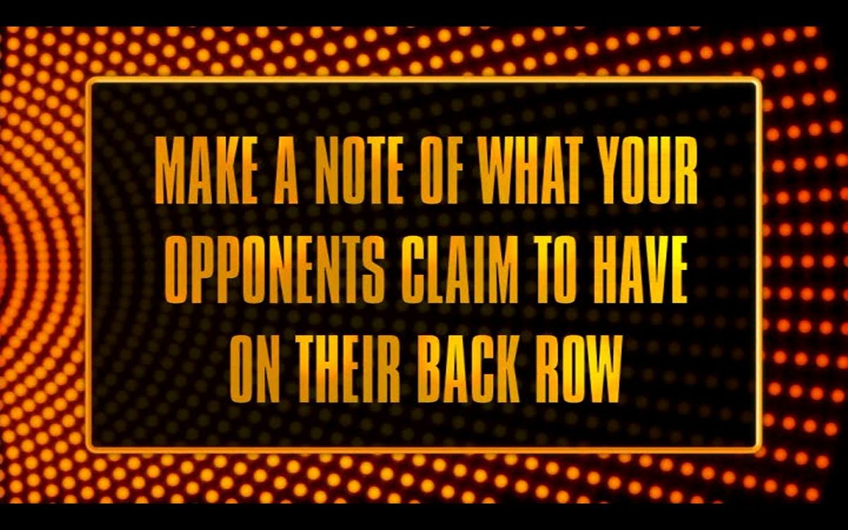 Golden Balls: DVD Game (DVD Player) screenshot: Round One: Words of Wisdom<br>After this screen the human players are shown what the AI players claim to have