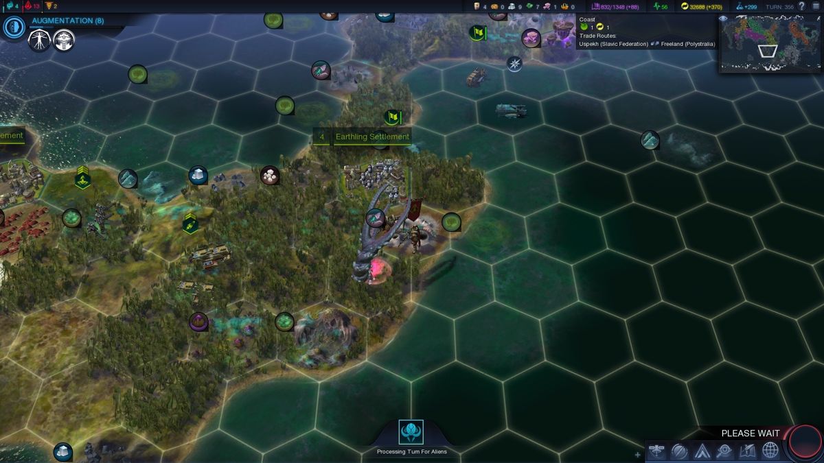 Sid Meier's Civilization: Beyond Earth (Windows) screenshot: A trooper pinned down by a Siege Worm.