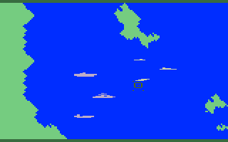 Sea Battle (Intellivision) screenshot: The destroyer is sunk.