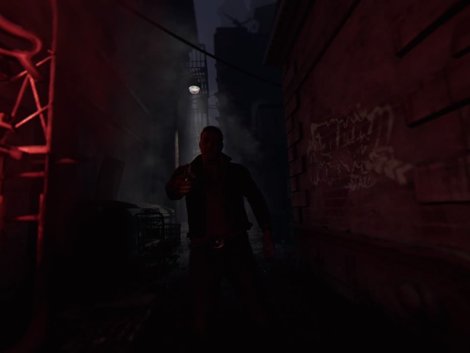 Batman: Arkham VR (PlayStation 4) screenshot: The killer is coming towards you