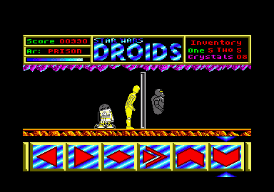 Star Wars: Droids (Amstrad CPC) screenshot: Headbutting doesn't help.