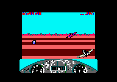 Gee Bee Air Rally (Amstrad CPC) screenshot: Racing action.
