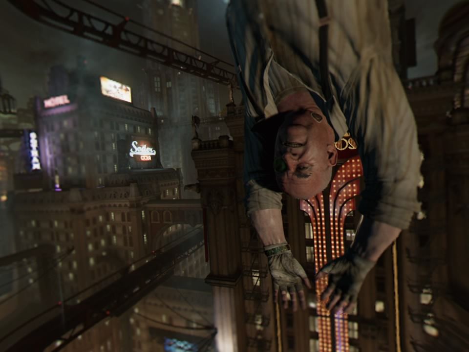 Batman: Arkham VR (PlayStation 4) screenshot: Interrogating Penguin