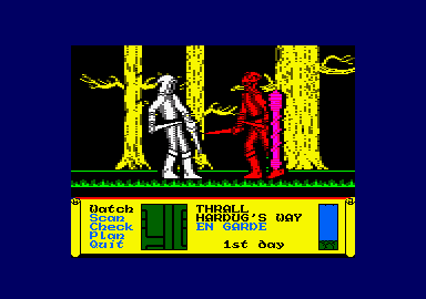 Dark Sceptre (Amstrad CPC) screenshot: Fighting.