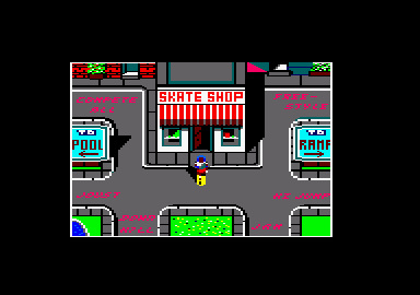 Skate or Die (Amstrad CPC) screenshot: Game options.