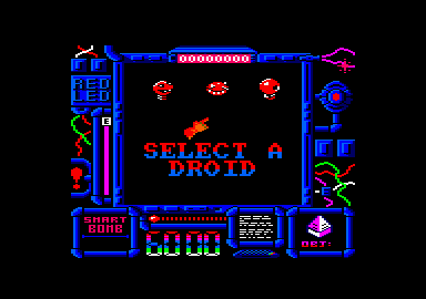 Battle Droidz (Amstrad CPC) screenshot: Select a droid.