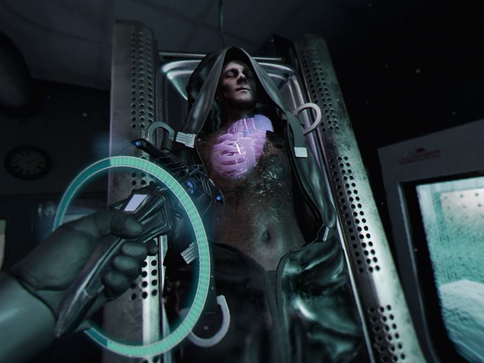Batman: Arkham VR (PlayStation 4) screenshot: The bomb trigger will glow under your scanner