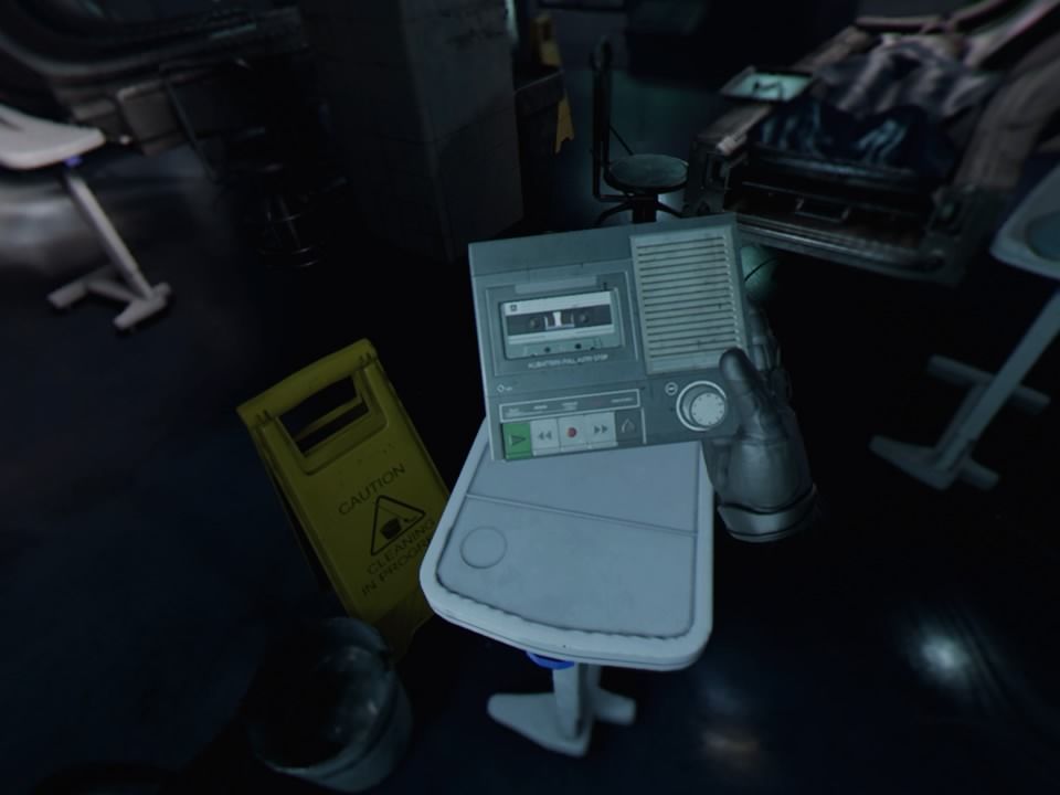Batman: Arkham VR (PlayStation 4) screenshot: Listening to autopsy report