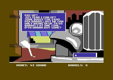 Mugsy's Revenge (Commodore 64) screenshot: Buy some booze.