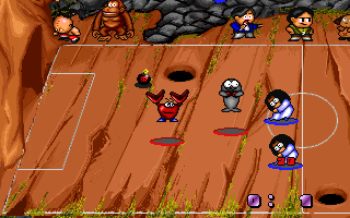 Super Action Ball (DOS) screenshot: This guy comes out of nowhere!..