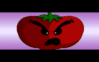 Super Action Ball (DOS) screenshot: Tomatoes love soccer...