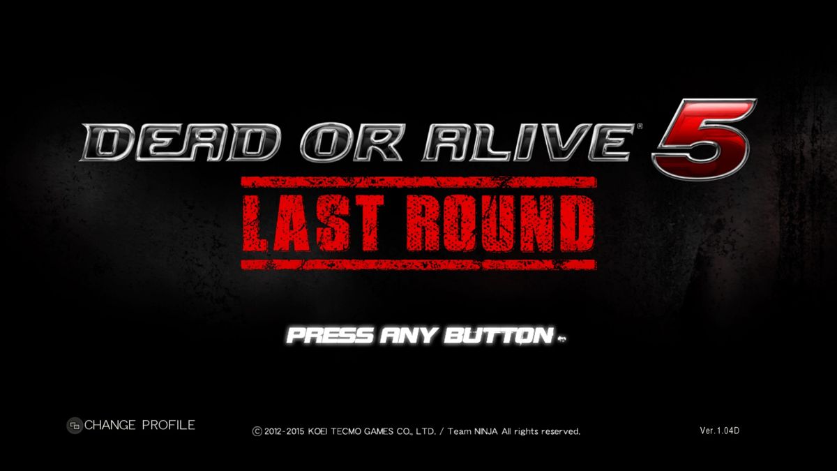 Dead or Alive 5: Last Round (Xbox One) screenshot: title screen