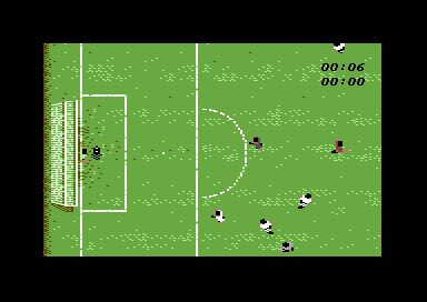 Manchester United (Commodore 64) screenshot: Good save.