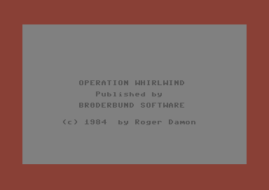 Operation Whirlwind (Commodore 64) screenshot: Title screen 1