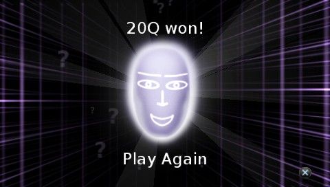 20Q (PSP) screenshot: 20Q won the game.